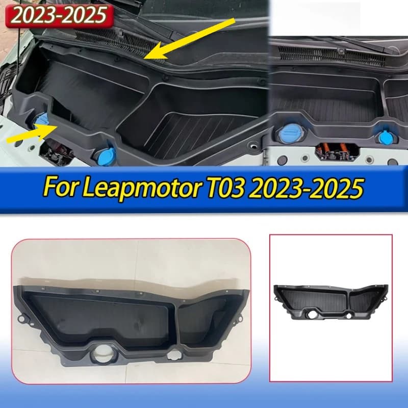 For Leapmotor T03 2023-2025 Auto Cabin Front Box Storage Box Immagazzinaggio Box Waterproof Spare Parts Front Accessories Body Kit Tuning