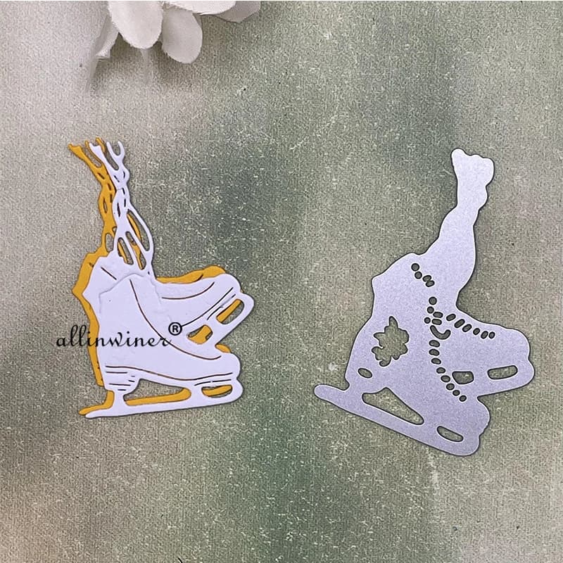 Ice skating shoes Stencil for metal stems for scrapbooking DIY Model craft die with decorative embossing