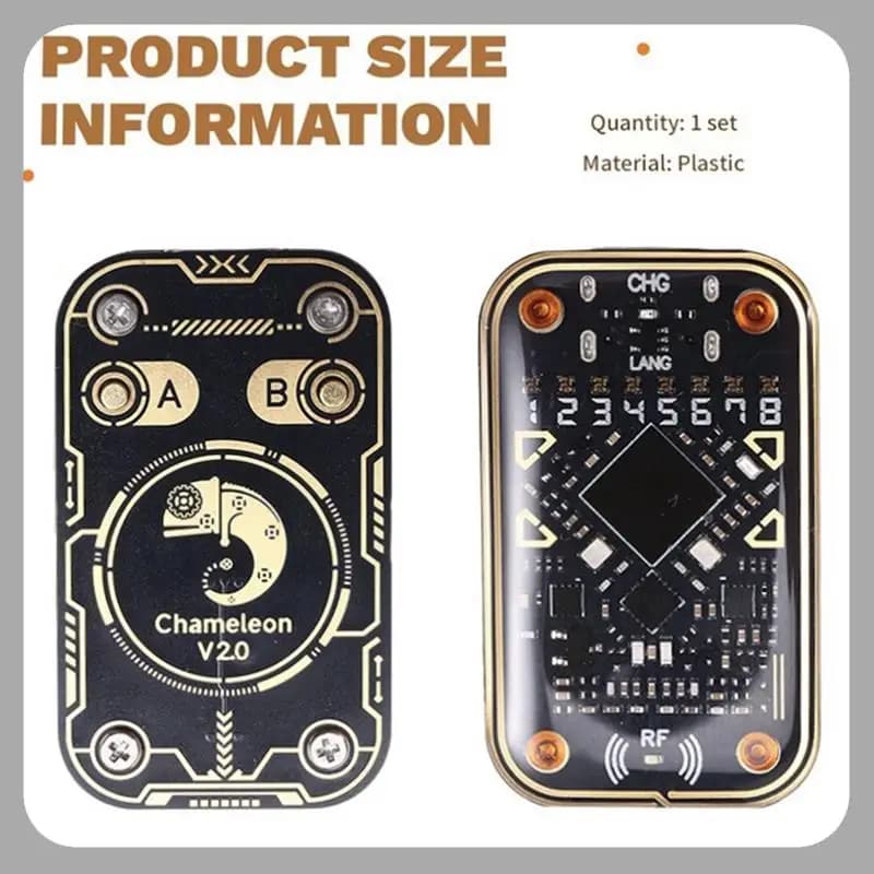 Emulatore lettore chip intelligente RFID A46U Chameleon Ultra V2.0 + portachiavi 6Xcuid 125Khz 13,56Mhz Decodifica scheda Duplicatore NFC