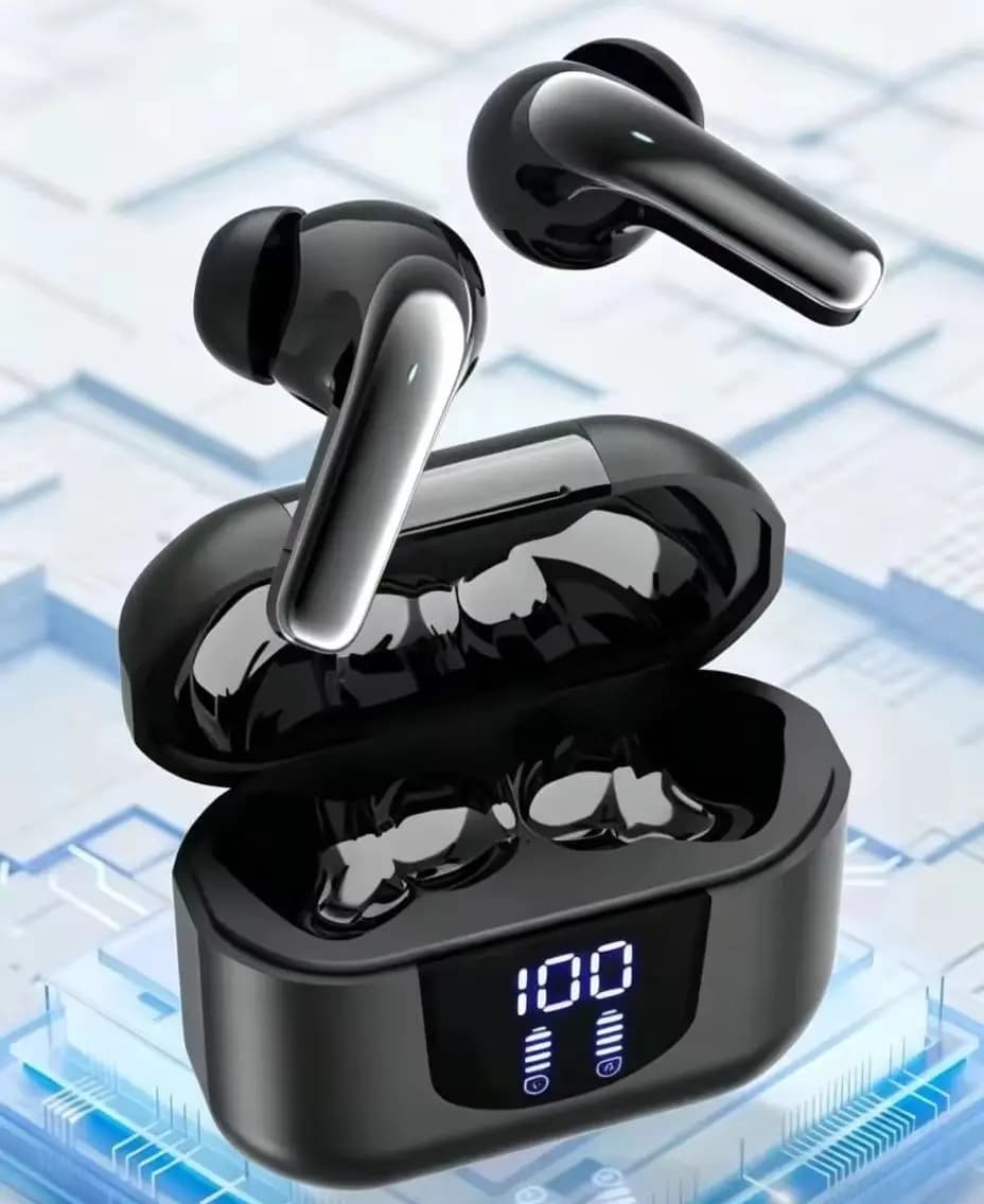 K06-True Wireless Earbuds, Digital LED Power Display Charging Case, Touch Control, Built-in Mic, Stereo Low Latency Bluetooth