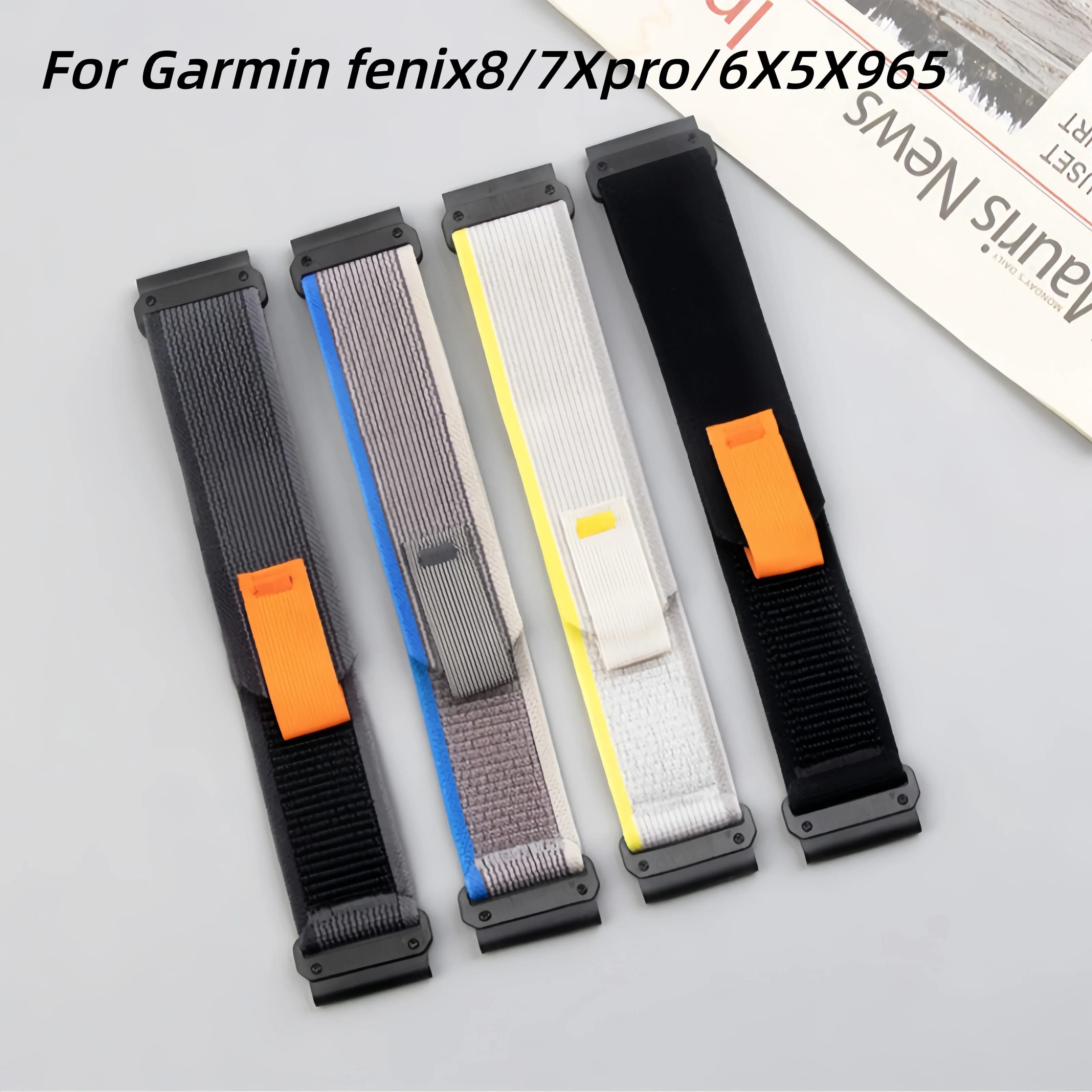 Outdoor Sports Quick Release Elastic Wild Path Loop Nylon Canvas Strap For Garmin enix8/7Xpro/6X5X965 20mm 22mm 26mm