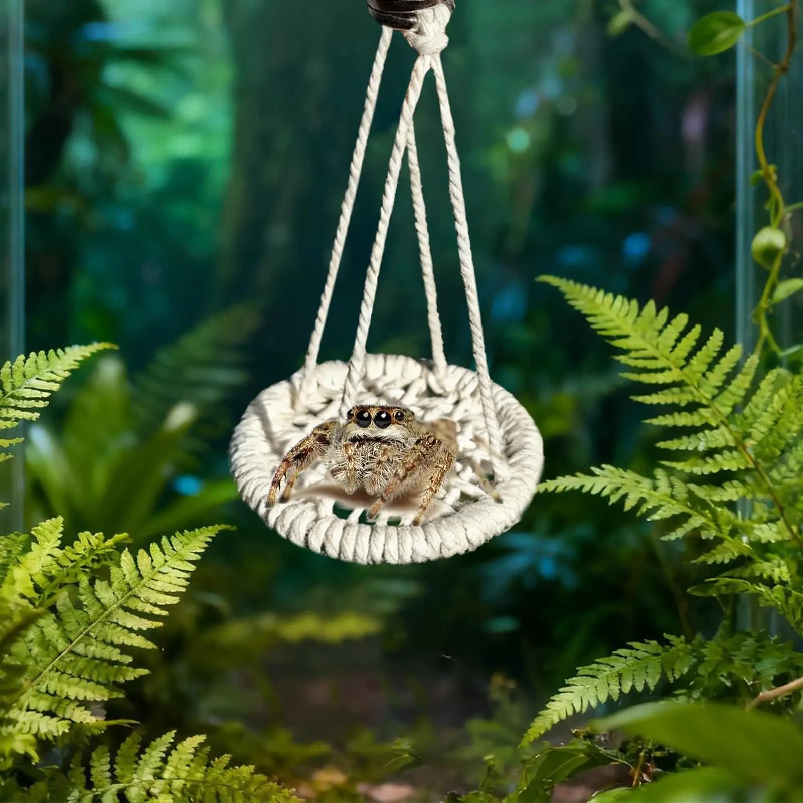 Jumping spider accessories Corda hanging Swing swing for jumping spiders Terrarium decoration for farming Geckos Rane of the hermit tree