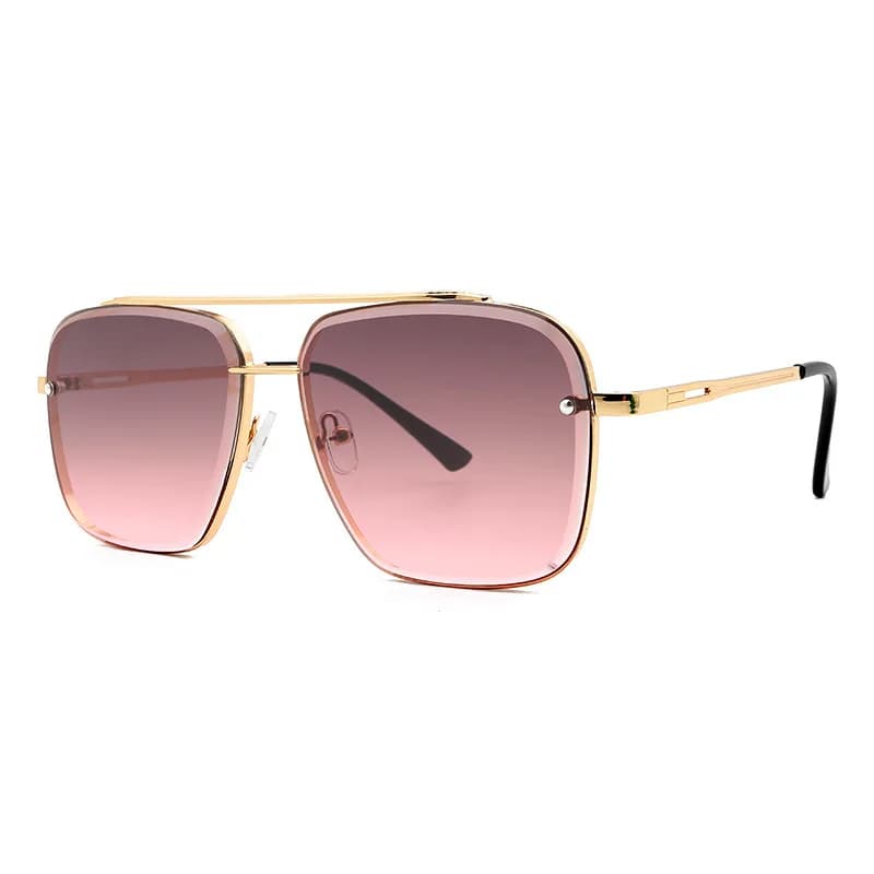 Sunglasse Women Men Double Bridge Metal Frame Gradient Sun Glasses Female Luxury Brand Shades Eyewear UV400 Gafas Oculos De Sol