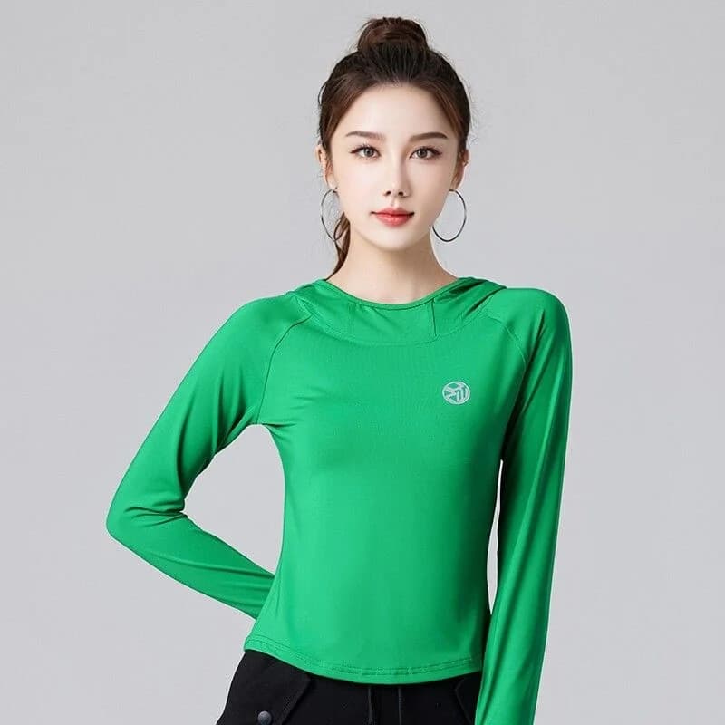 Spring Summer Women's Long Sleeve Hoodie Running Outdoor Cycling T-Shirt Breathable Elastic Fitness Casual Wear Polyester Blend