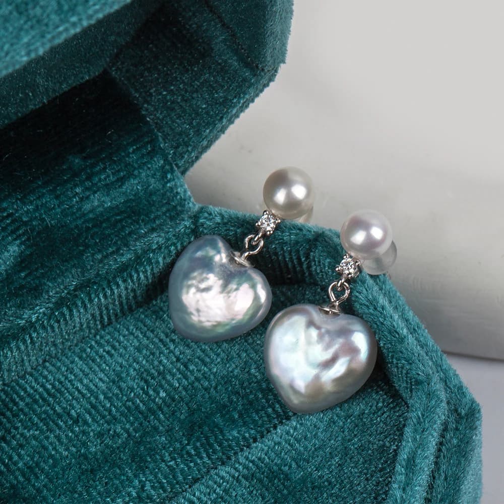 Regalo di San Valentino per lei, orecchini di perle a forma di cuore, regalo romantico per la fidanzata PE033