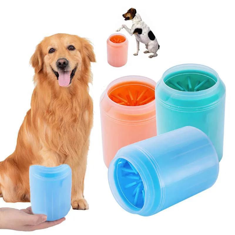 Tazza per Lavaggio Zampe Animali Domestici, Spazzola Portatile in Silicone Morbido per Pulizia Zampe di Cani e Gatti, Accessori per Toelettatura e Bagno per Cani