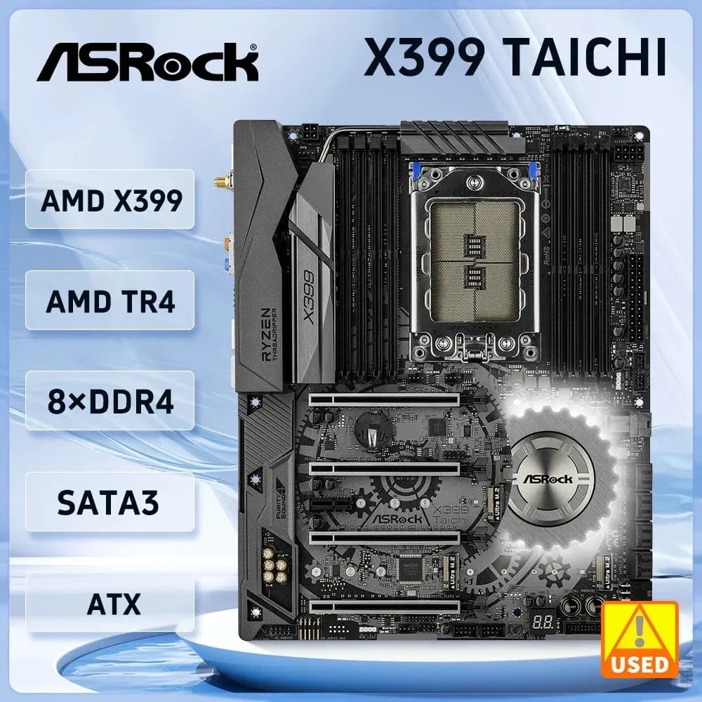 Scheda madre AMD X399 ASRock X399 Taichi Socket TR4 8×DDR4 128GB PCI-E 3.0 M.2 USB3.1 ATX supporto CPU AMD TR 1920X 2950X 1900X