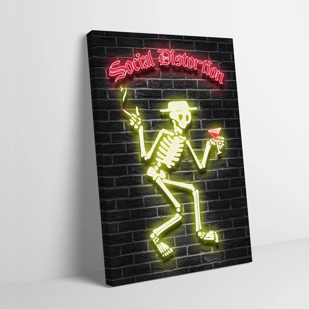 Distorsione sociale Insegna al neon Stampa Poster Immagini personalizzabili Wall Art Canvas Painting per la decorazione domestica Room Decor di lusso