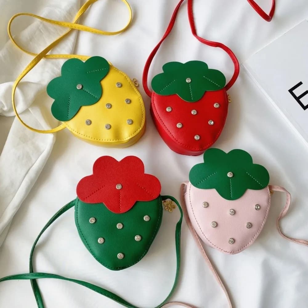 Nuova Borsa Piccola per Bambini a Forma di Fragola, Versatile Borsetta a Tracolla, Graziosa Borsa a Spalla per Bambine, Regalo