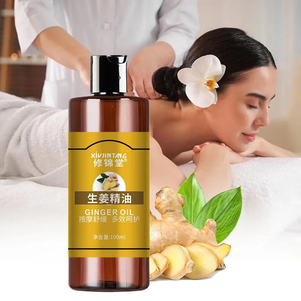 Olio Essenziale di Zenzero 100ml per Massaggi, Idratante, Olio Vegetale Puro per Terapia Rilassante Corpo e SPA, Cura della Pelle