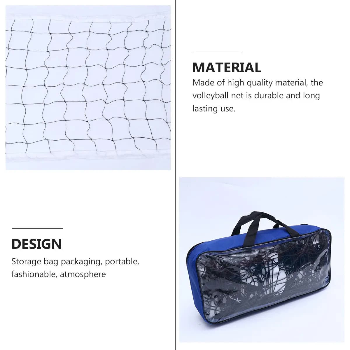 1Set Professional Beach Volleyball Net Strong Uv Resistant Mesh Portable Lightweight Volleyball Net Set for Sports Exercise