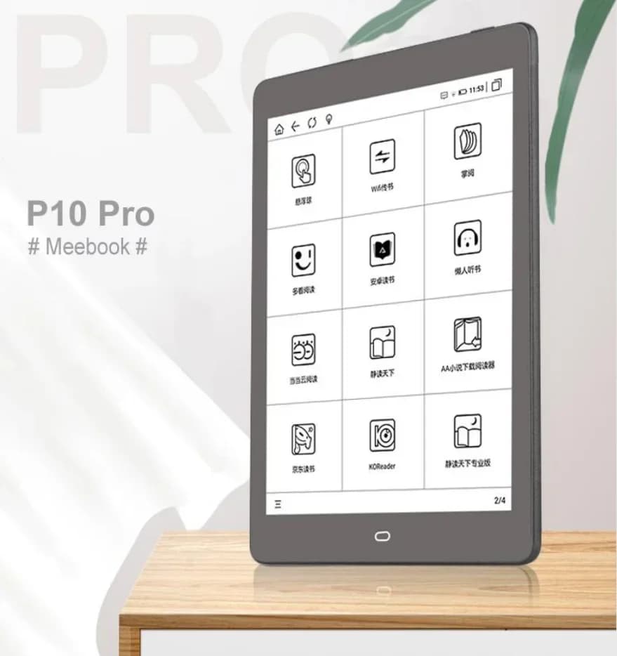 Meebook P10 Pro E-Reader Nuovo tablet E-Ink da 10" Paperwhite Reader con luce frontale regolabile Luce fredda/calda, Android 11
