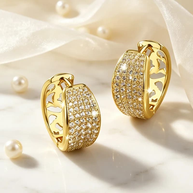 CAOSHI Trendy Semi-hollow Design Gold Color Hoop Earrings Gorgeous Bridal Wedding Accessories Statement Jewelry Gifts for Women