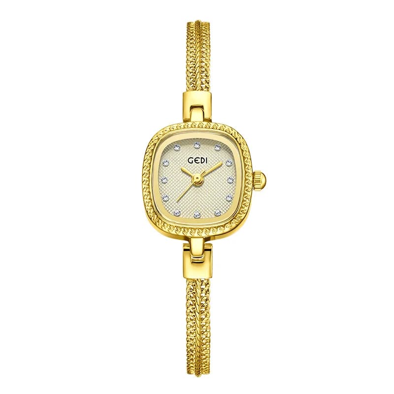 Women's Luxury Jewelry Wrist Watch Small Waterproof Quartz watch and exquisite golden silver watch for Christmas gifts