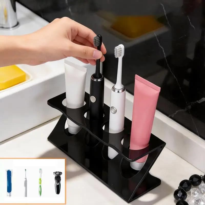 Portaspazzolino elettrico creativo a forma di Z, portaoggetti per il bagno, portaoggetti per rasoi, dentifricio e strumenti dentali