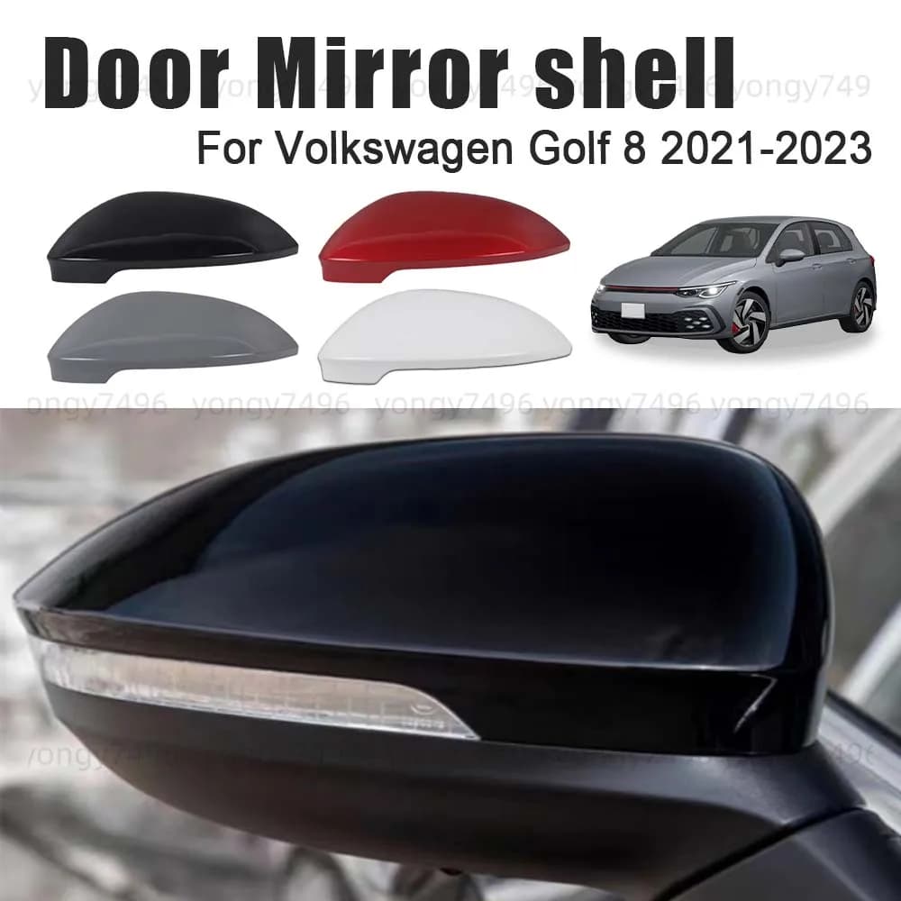 Copertura protettiva Specchio per porta Borsette per Volkswagen Golf 8 2021 2022 2023 Accessori retrovisore per auto Cornice per foto Lente Bianco Nero