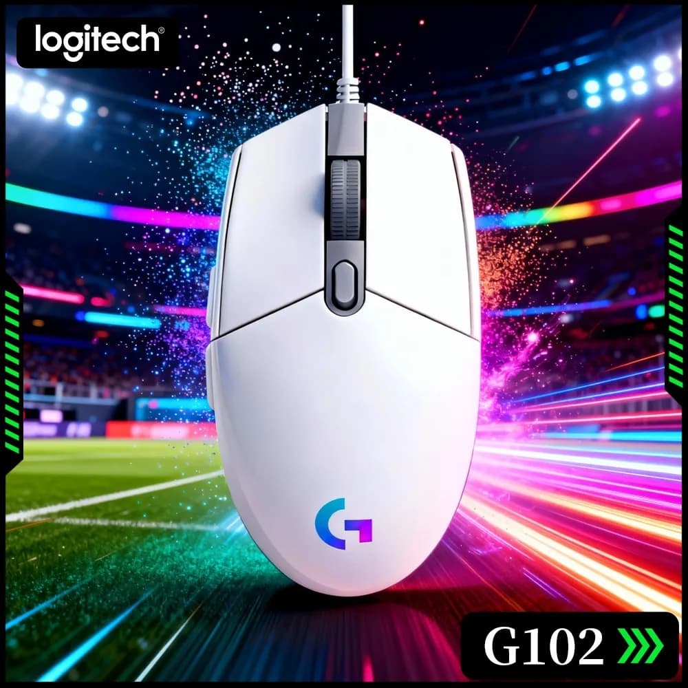 Logitech G102 Wired Gaming Mouse High Stability HERO Sensor Variable DPI RGB Lighting To Beautify Your Desktop Space