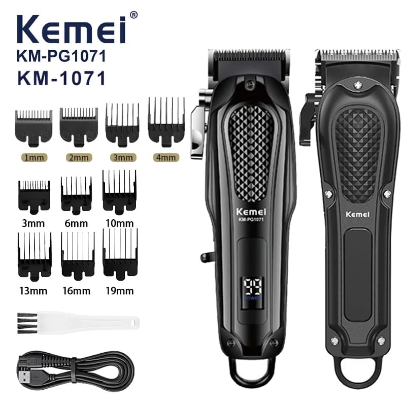 Kemei KM-1071 Electric Hair Clipper UBS Rechargeable Cordless Beard Trimmer Men Powerful Electric Hair Clipper Trimming Tool