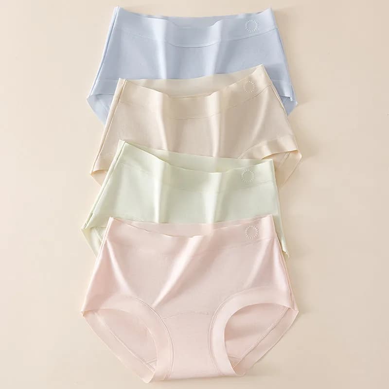 3PCS Sexy Comfortable Women's Panties Briefs Lightweight Underwear Solid Color Traceless Breathable High Elasticity Mid-rise Sof
