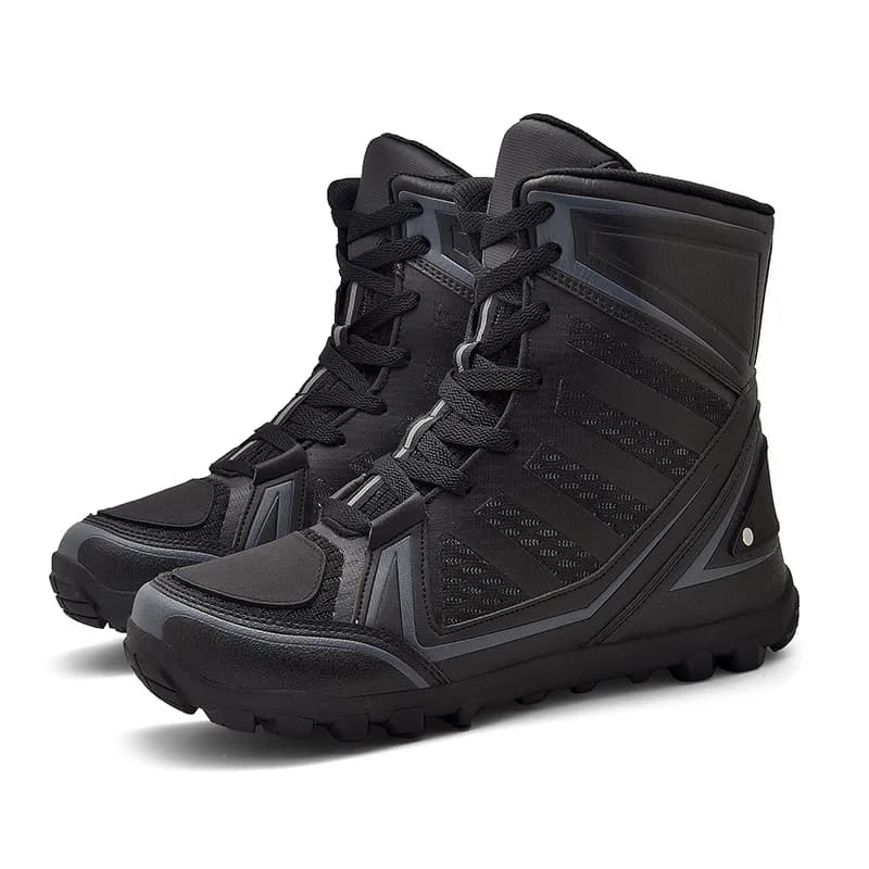 Stivali da Moto per Uomo, Nuovi Traspiranti con Strisce, Scarpe Protettive per Motociclisti, Stivali da Motocross per Escursioni, Scarpe Sportive Antiscivolo