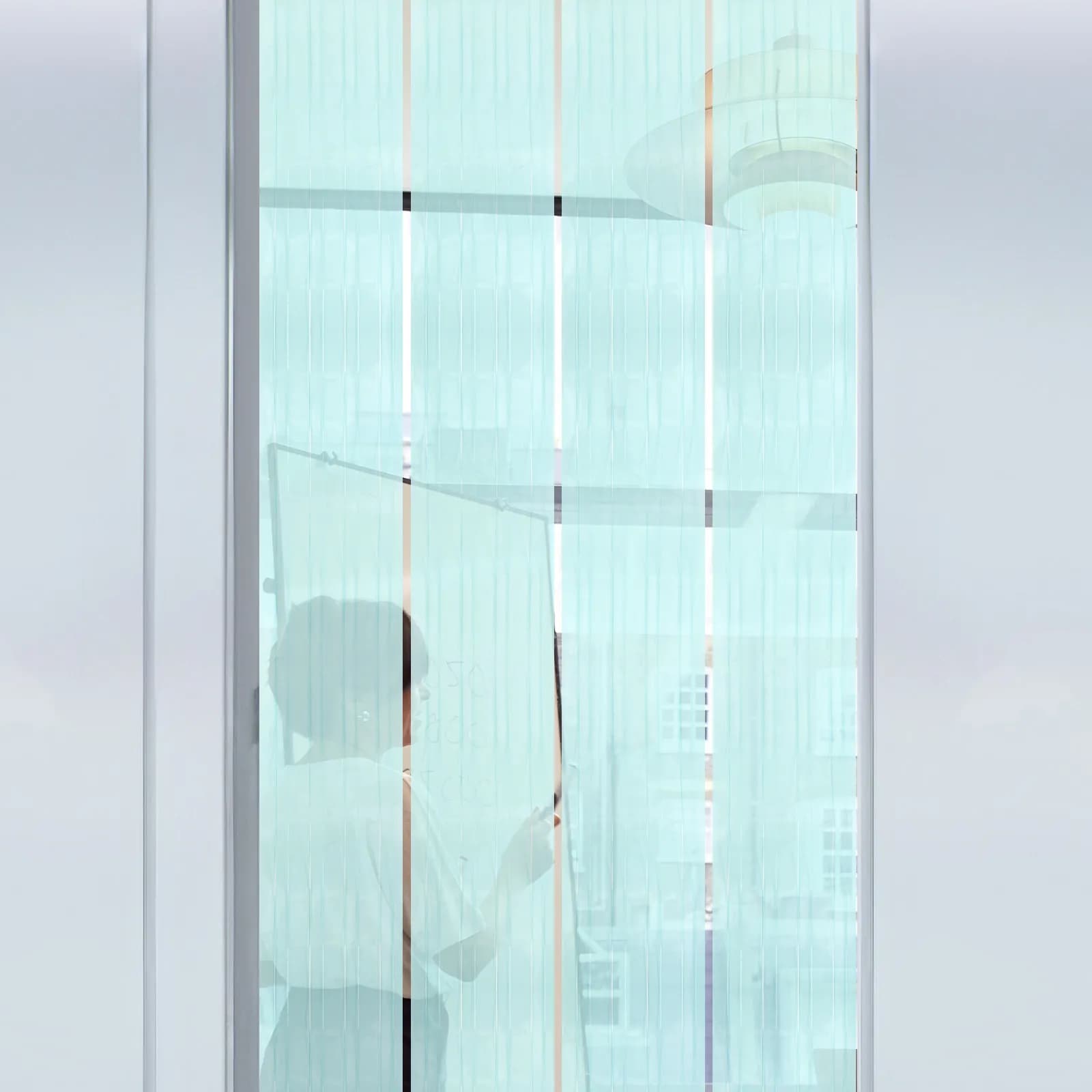 Set di 1 Tenda per Porta in PVC Trasparente, Design a Strisce Morbide, Tenda Divisoria in Plastica per Casa e Negozio, Antivento e Isolante