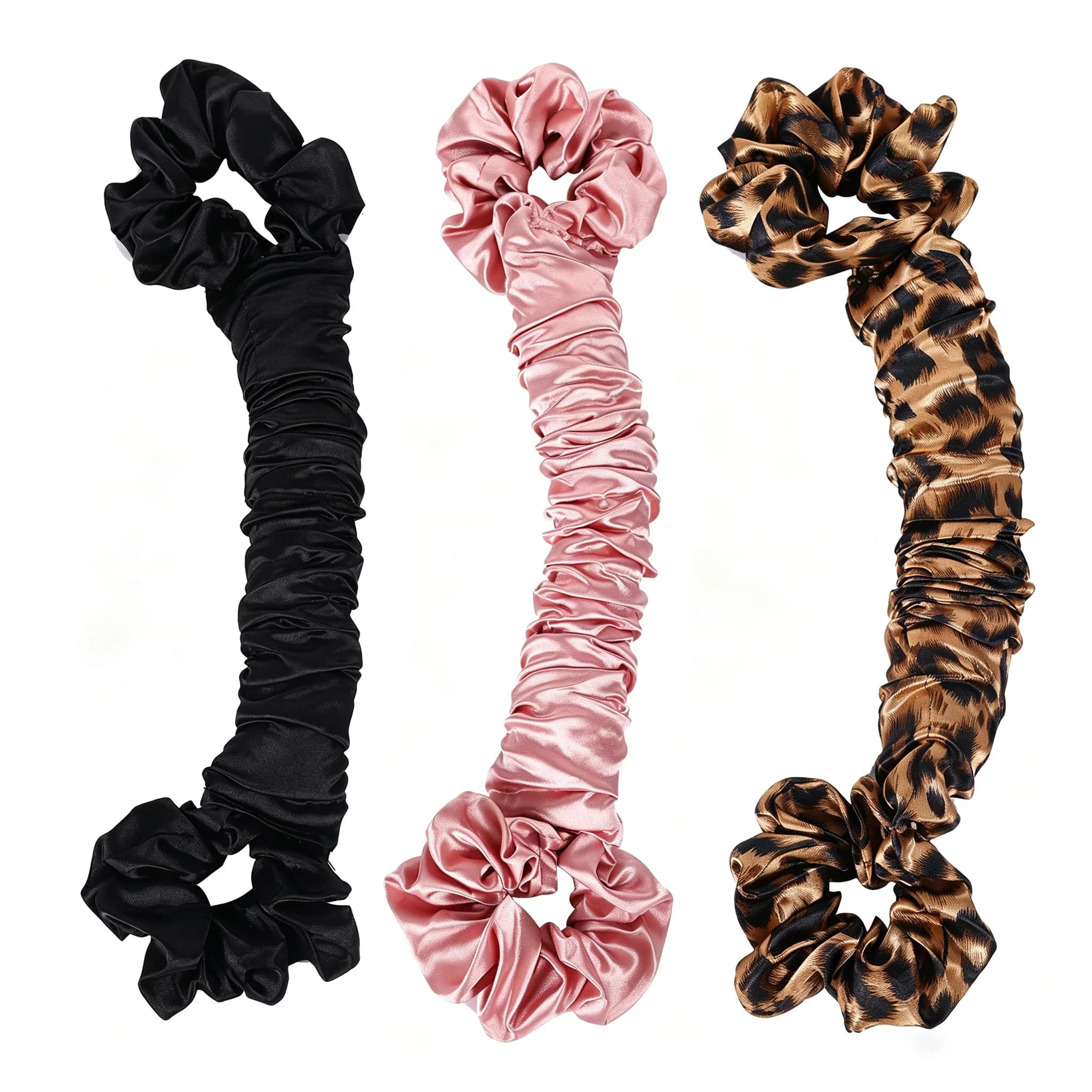 Large Medium Heatless Hair Roller Silk Hair Jumbo Crease-Free Satin Curling Scrunchie Convenient Hair Styling Tool