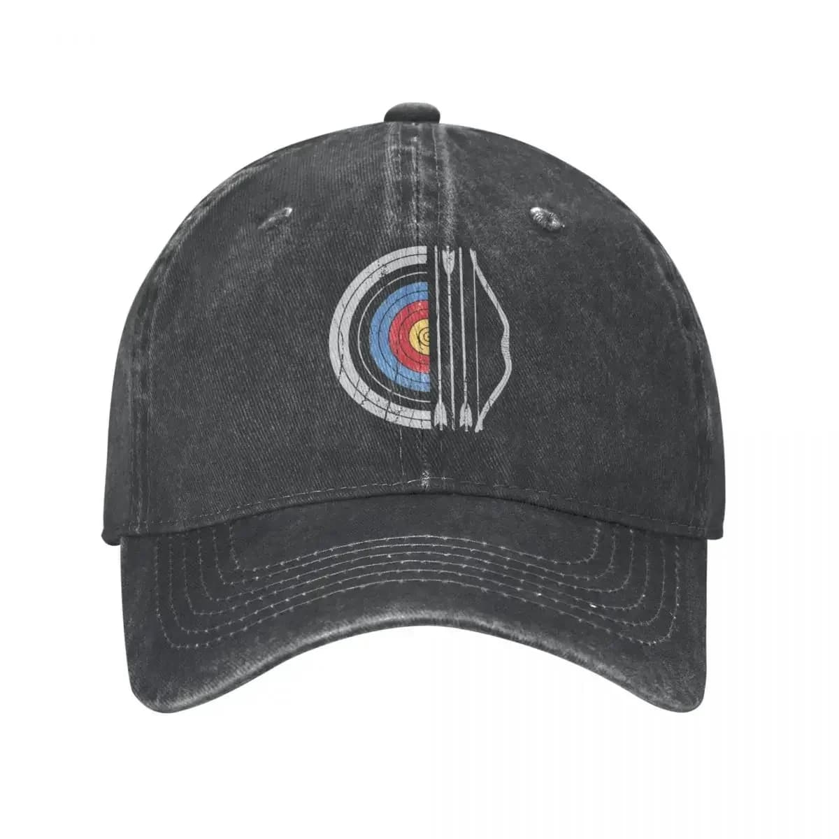 New Archery Target Bow And Arrow Archer Baseball Cap Vintage Distressed Cotton Sun Cap Unisex Style Outdoor Running Golf Caps Ha