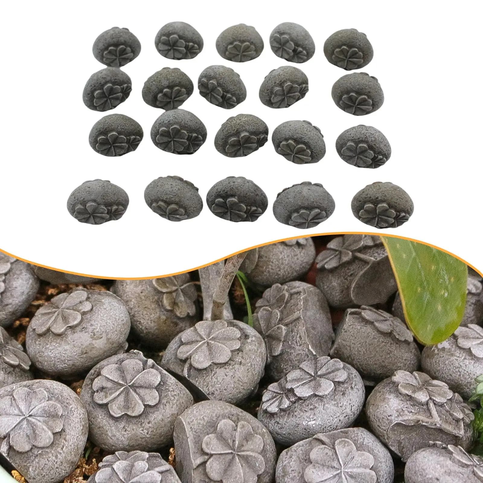 20Pcs Potted Plant Topping Stones Decorative Rocks Small Pebbles for Crafts Courtyard Landscaping Indoor Outdoor