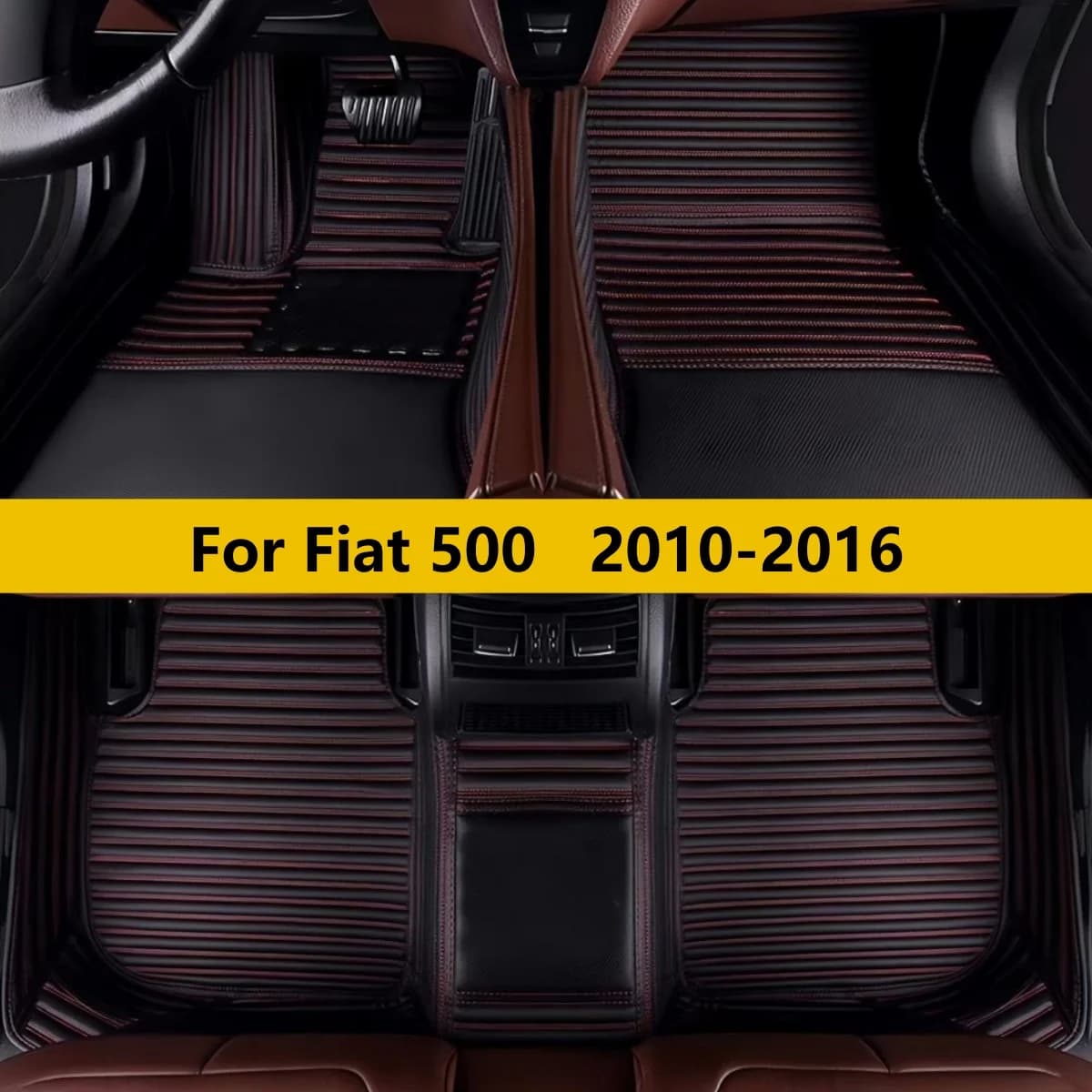Tappetini per Auto Compatibili con Fiat 500 2010-2016, Accessori Interni per Uomo e Donna