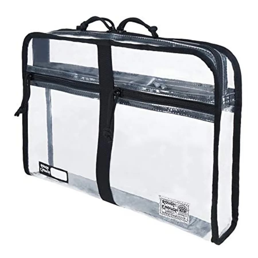 Cartella Portadocumenti in Plastica Trasparente Robusta Formato A4, Borsa Portadocumenti Resistente all'Acqua e Portafoglio per Ufficio, Arte e Viaggi