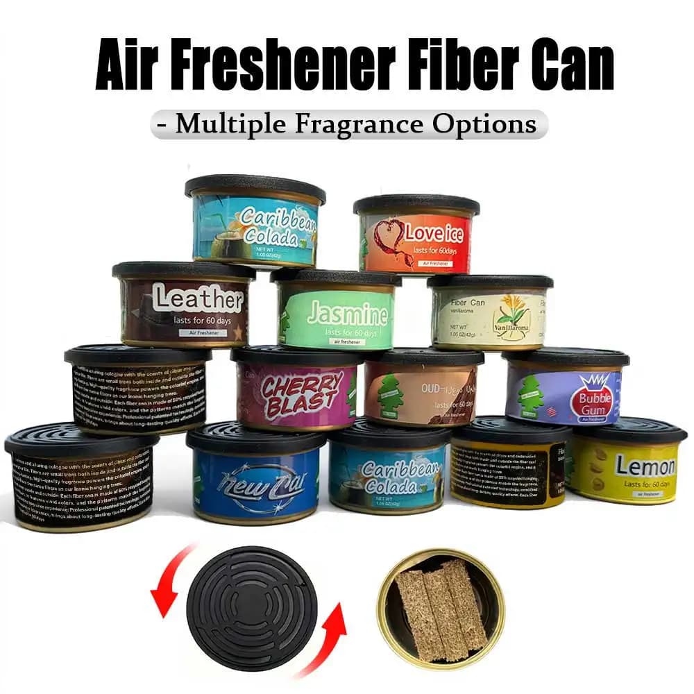 60-day car deodorant can: 12 fragrances include coconut, vanilla, new cars, lemon, cherry, to eliminate odours for the automatic home