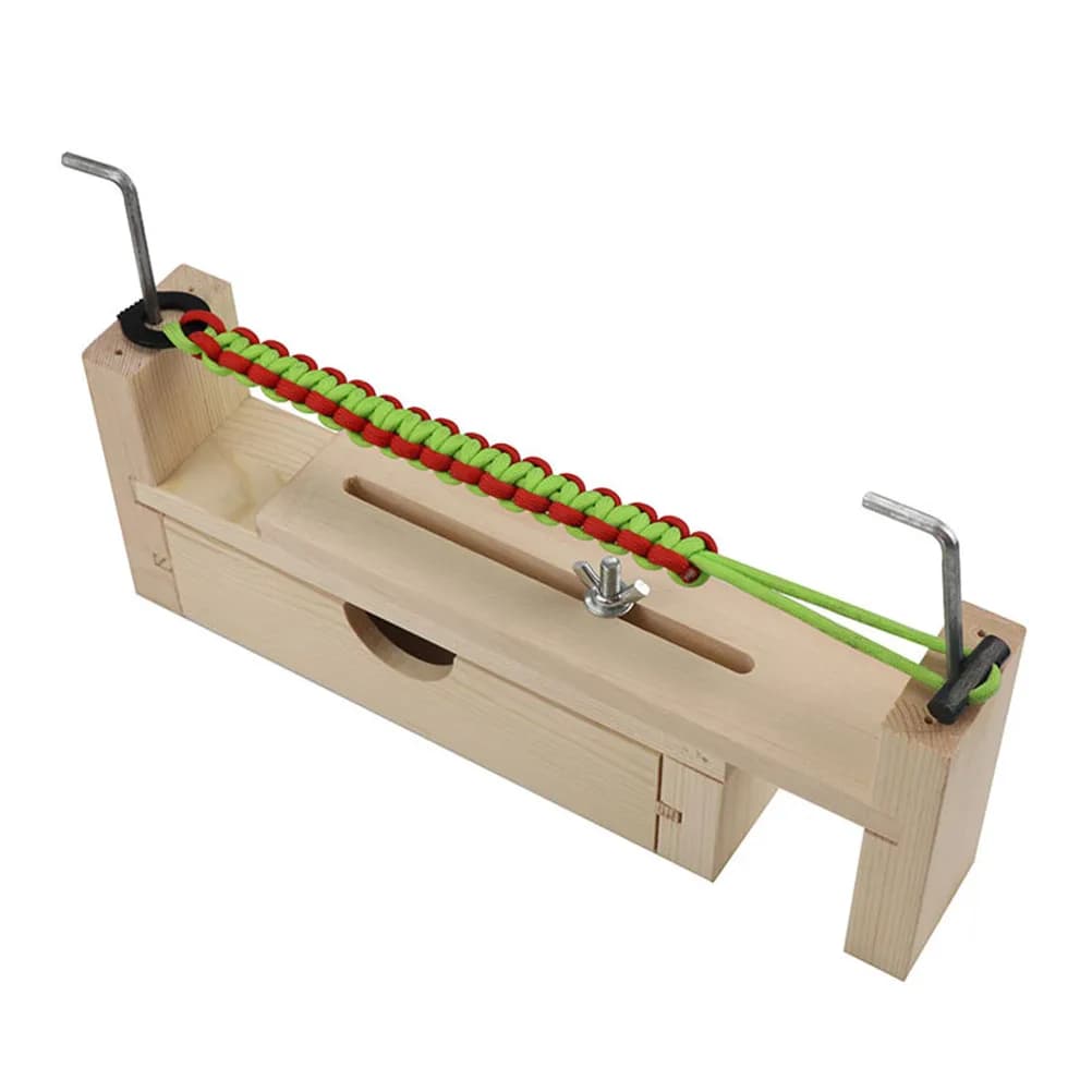 1Set Wooden Weaving Loom Rack for Bracelet Making Adjustable Distance Slider DIY Craft Kit for Adults Handicrafts