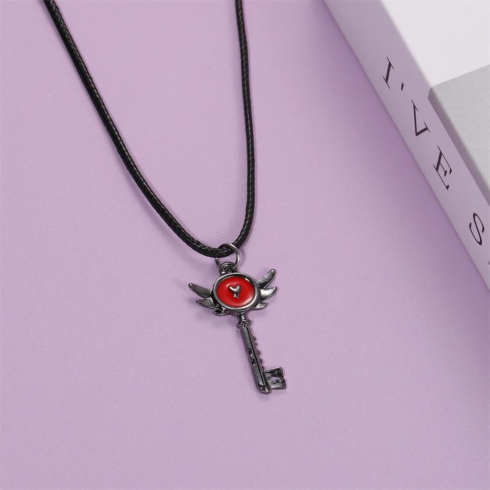 Hazbin Hotel Sifa Arase Group Role Playing Heart Shaped Key Padlock Hazbin Necklace Wholesale Y2k Fashion Toys Anime Cartoon