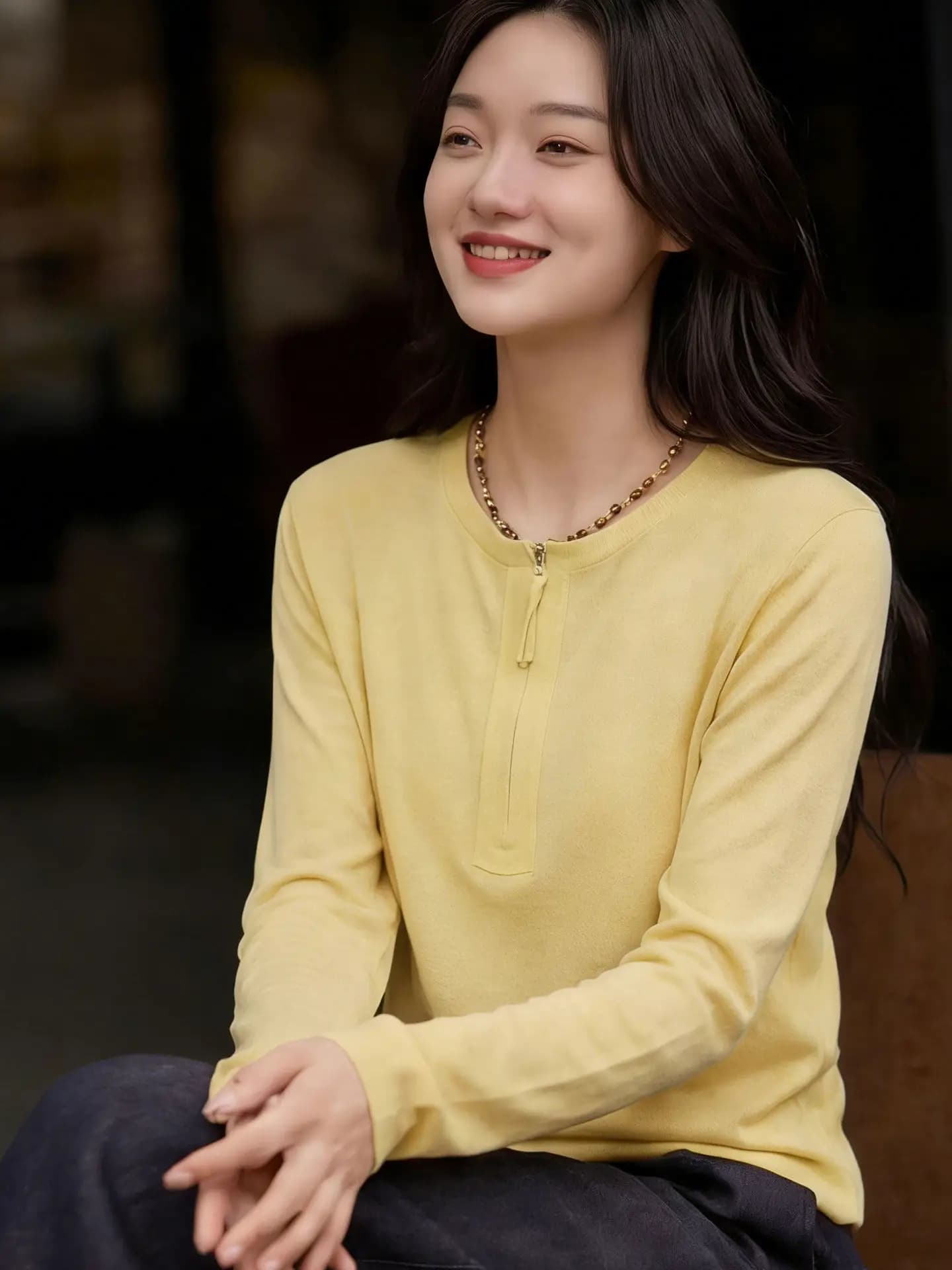 Fashionable Long Sleeve Color T-Shirt Half Zipper Hoodie Early Spring New Style Women's Base Shirt Commute Style Korean...