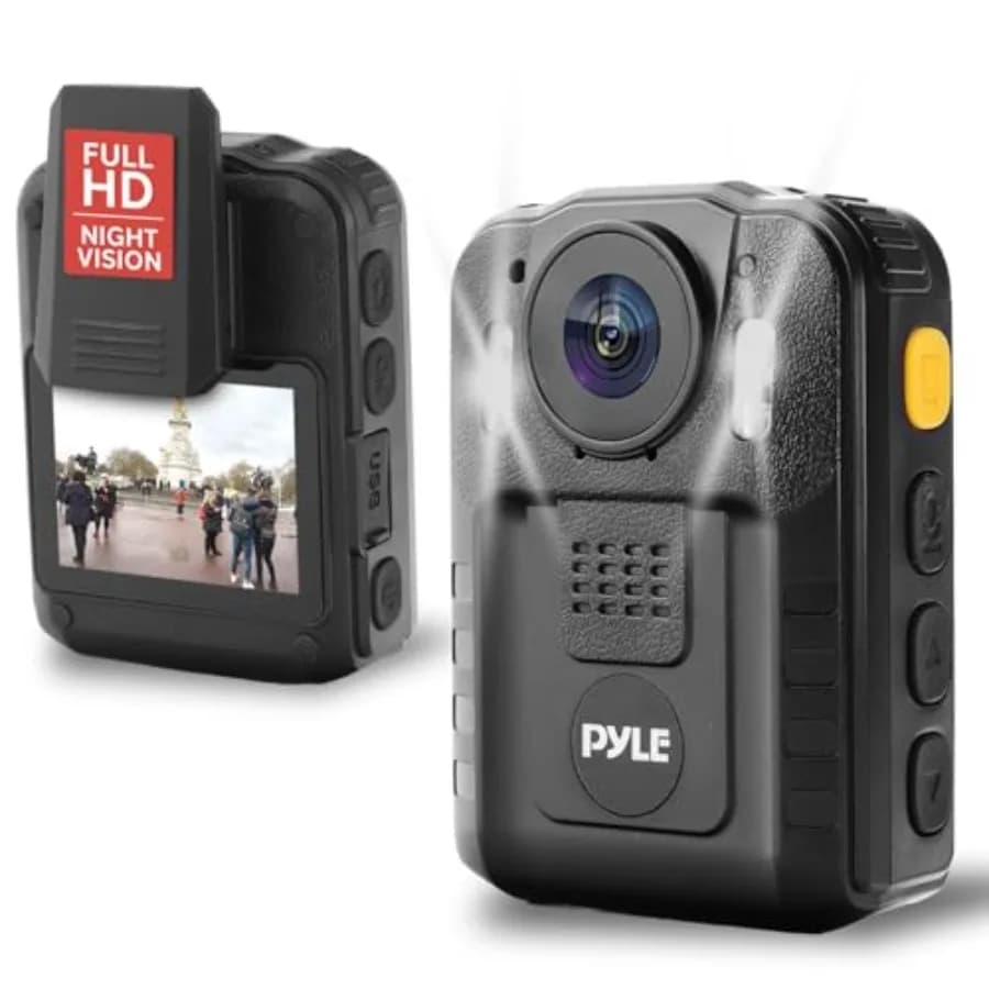 Telecamera indossabile per forze dell'ordine e sicurezza pubblica: videocamera di sorveglianza HD 2304x1296p ricaricabile, wireless, impermeabile e indossabile.