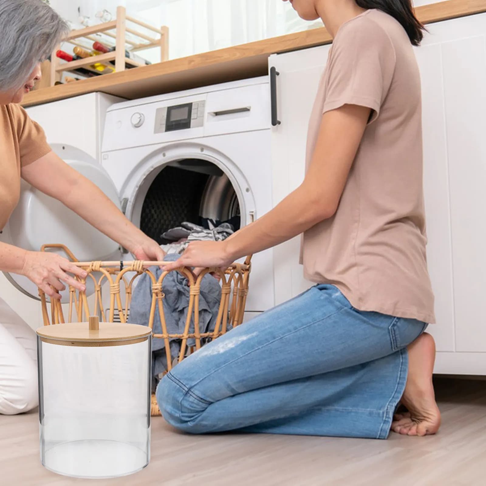 27 Etichette Trasparenti in Acrilico, Porta Foglietti per Asciugatrice, Contenitore per Detersivo, Organizzatore per Ammorbidente, Dispenser per Fazzoletti, per Lavanderia