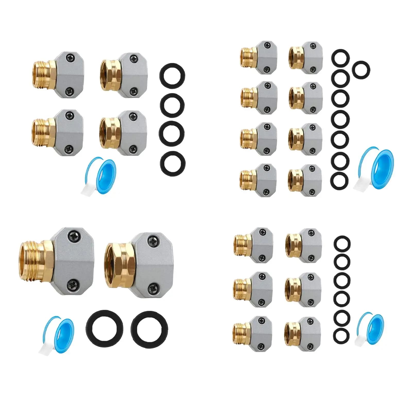 Pipe Repair Kit, Water Pipe End Repair Connector, Male and Female Coupling, Easy