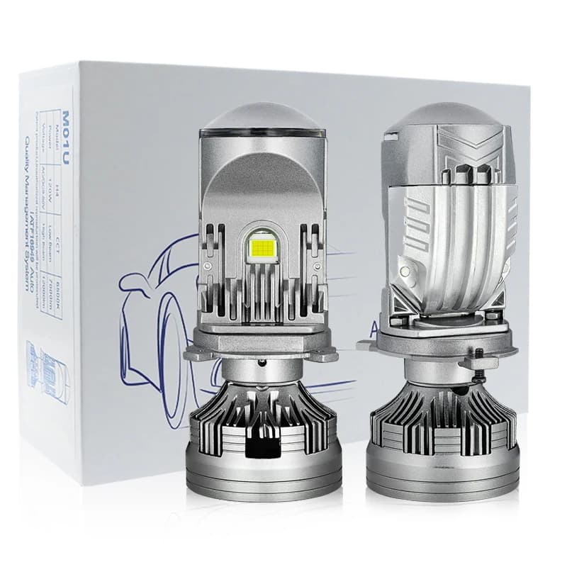 Mini Proiettore M01U H4 a LED 120W 12000lm Rimovibile, Facile da Installare, AC 9V-36V per Camion, Moto e Auto