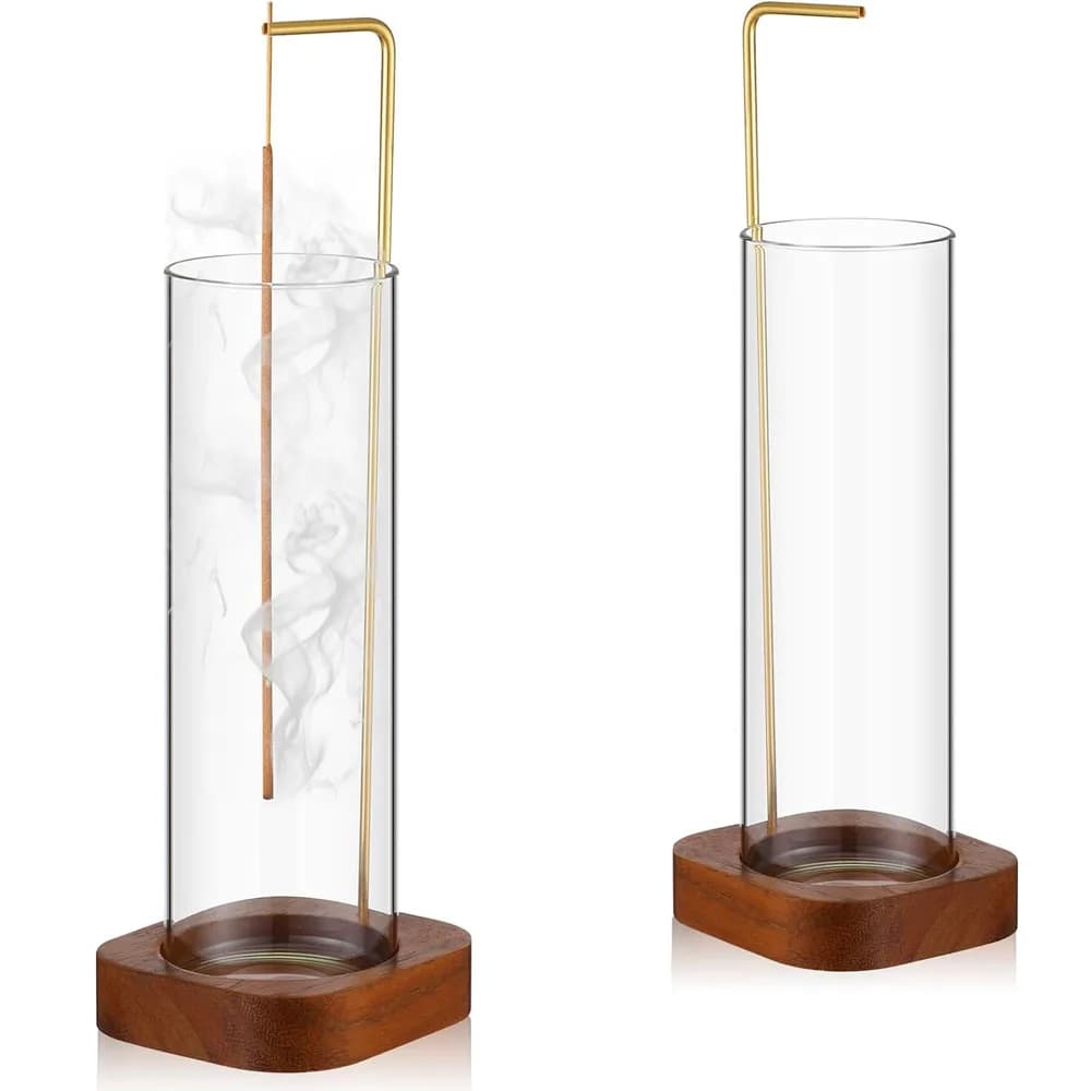 Porta incenso Timer Yoga supporto per aromaterapia incenso bruciatore di incenso volante Anti-cenere per bastoncini con vetro rimovibile per la casa