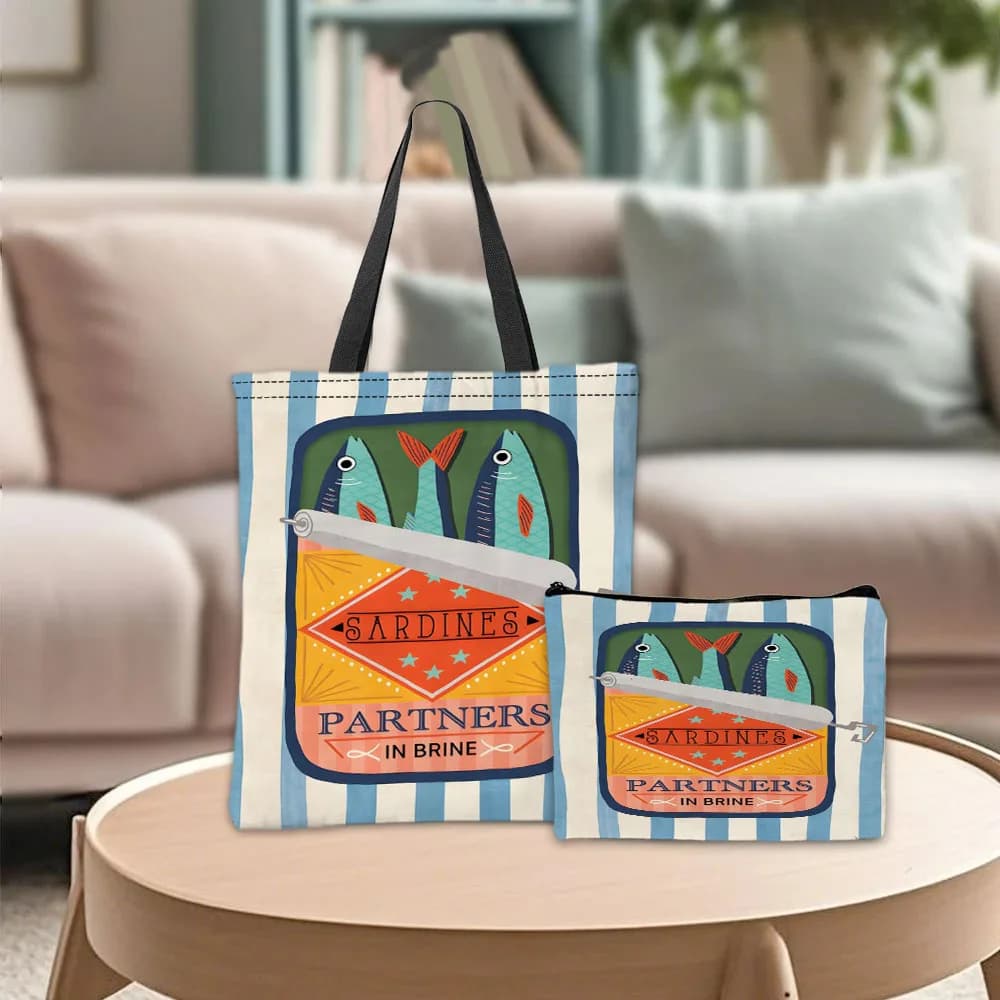 Graphic bag for sardine partner Cosmetic bag Combined bags Shoulder bag for daily use colorful marina retro Travel bag