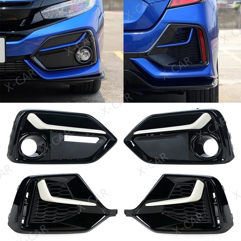 Per Honda Civic Hatchback 2020 2021 Anteriore Paraurti Posteriore Fendinebbia Fendinebbia Trim Telaio di Copertura Borsette Coperchio Lunetta