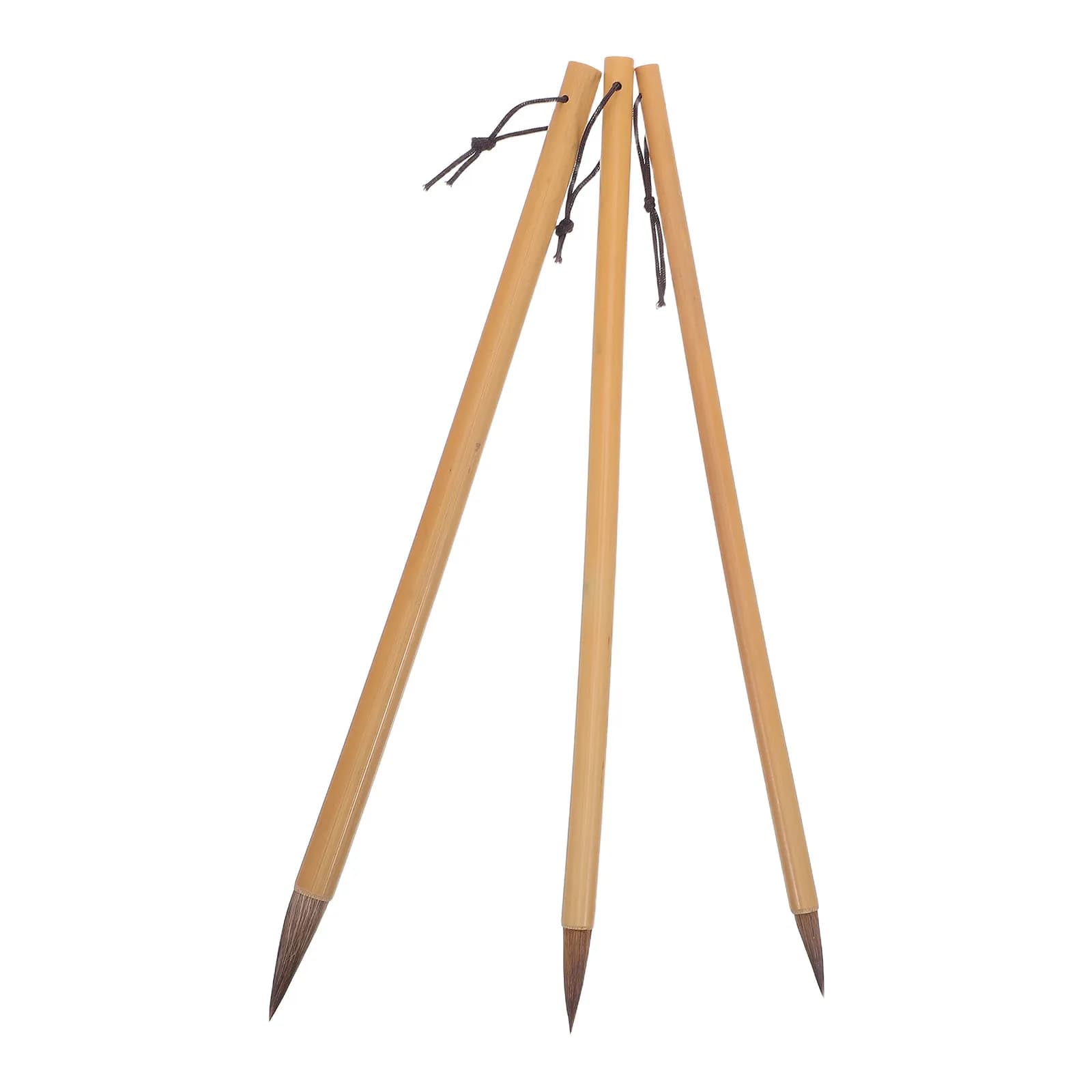 3Pcs Chinese Calligraphy Brush Set Professional Wolf Hair Bamboo Handle Versatile for Chinese Japanese Brush Art Watercolor
