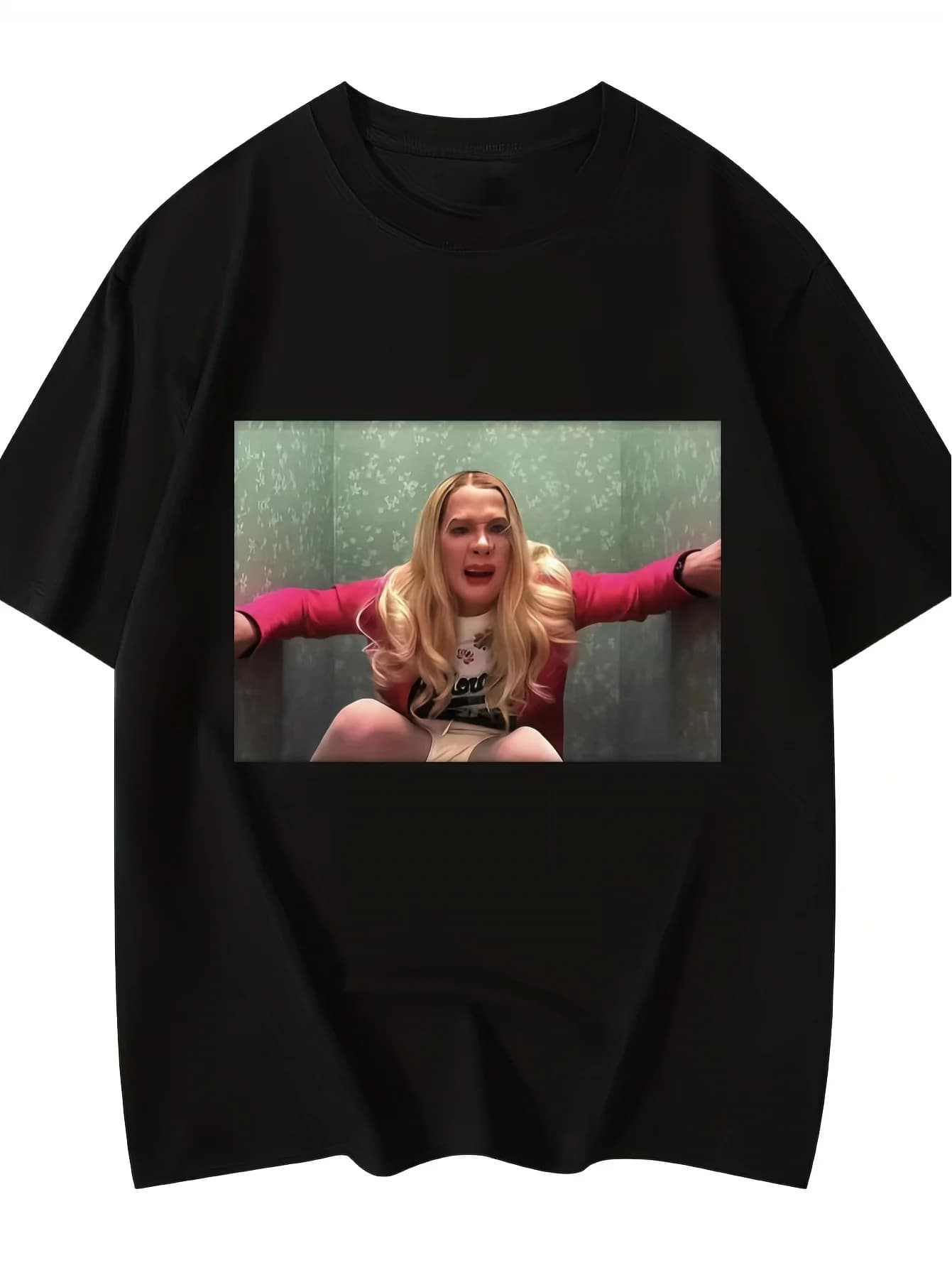 Men's Funny White Chicks Meme T-Shirt Black Tee with White Print Short Sleeve Humorous Pop Culture Shirt Suitable for Parties