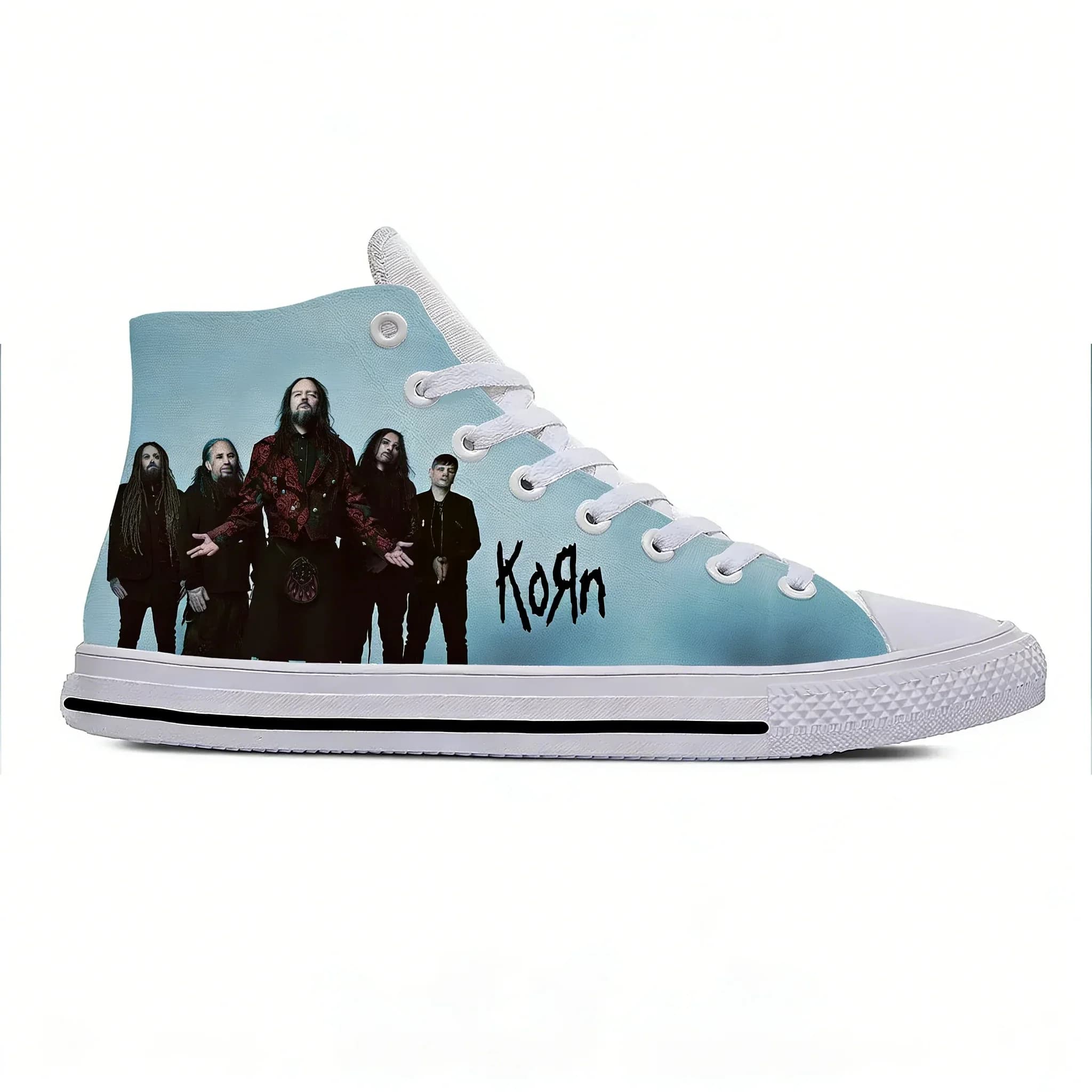 Korn Rock Band High Top Sneakers Scarpe casual da uomo e da donna Scarpe da corsa in tela Scarpe leggere e traspiranti con stampa 3D