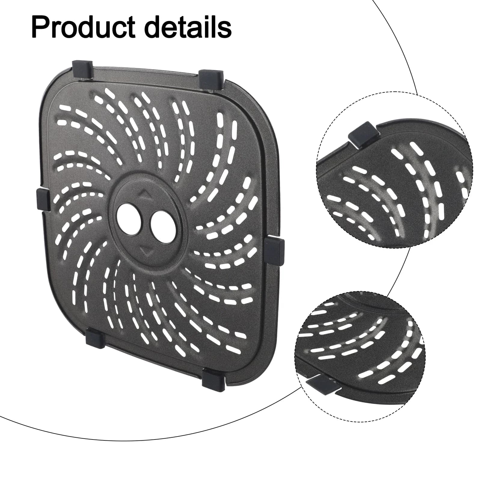 8QT Air Frying Grid Plate compatible with PowerXL for Vortex Pro with non-stick coating and 6 rubber tabs for easy cleaning