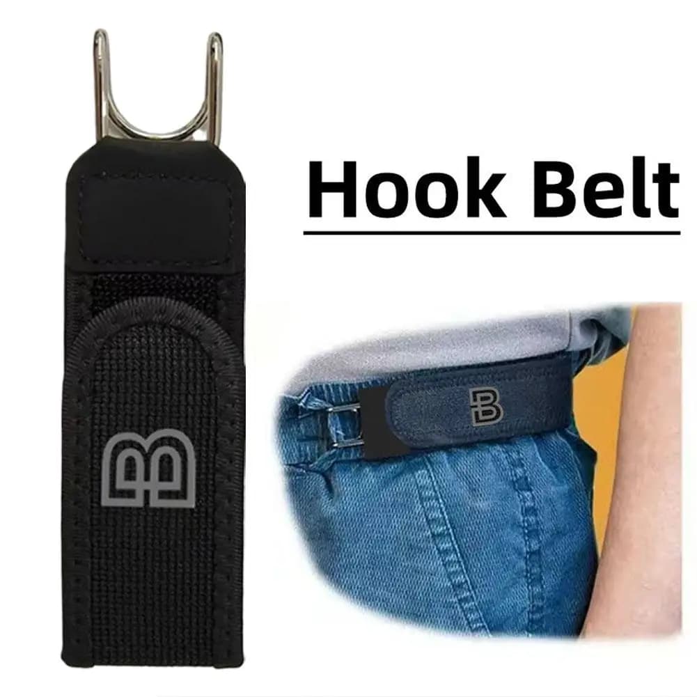 1/2 Pezzi Cintura Elastica Invisibile Migliorata, Cinturino in Velcro Regolabile Senza Fibbia con Gancio in Metallo, Unisex per Uso Quotidiano e Outdoor