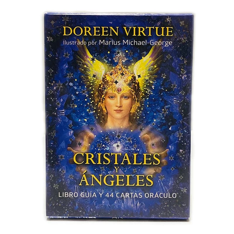 Cristalli Angel Oracle 44 Mazzo 10,4x7,4 cm Versione spagnola Gioco da tavolo Carte dei tarocchi della divinazione del destino