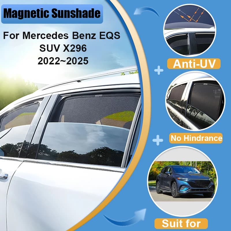 For Mercedes Benz EQS SUV X296 2022 2023-2025 Windshield Frame Blind Window Sun Visor Shade Anti-UV Car Protection Accessories