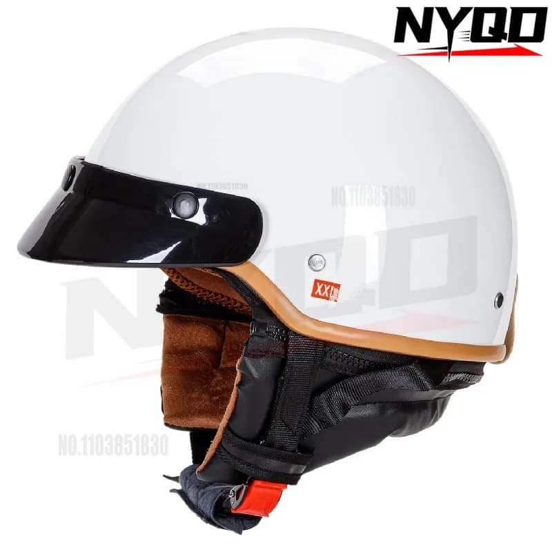 Half helmet retro certified DOT with tense strap, detachable scarf, motorcycle helmet, marsemuslimaft electric bike helmet