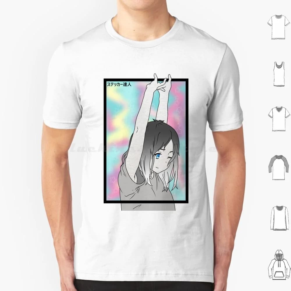 Oh Big Stretch T Shirt Big Size 100% Cotton Anime Girl Weeb Waifu Pastel